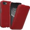 kalibri Custodia a Flip Ultra Slim Custodia compatibile con Apple iPhone 17e / iPhone 16e - Pelle Custodia protettiva Case in rosso