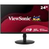 ViewSonic VA2408-HDJ Monitor 24 Pollici Full HD, 100Hz, 1ms MPRT, IPS, 99% sRGB, Fulcro e Regolabile in Altezza, HDR10, HDMI, VGA, DP, Senza Sfarfallio, Garanzia di due anni