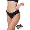 feitycom Slip bikini da nuoto a prova di perdite, costume da bagno mestruale a vita media per adolescenti e donne, riutilizzabile per piscina e spiaggia, nero, L