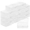 Belle Vous Scatole Plastica con Coperchio Incernierato Porta Minuteria (Set da 12) - Contenitore Plastica Trasparente L9 x P6 x A3,3 cm - Scatola Plastica Trasparente per Arte, Pillole e Perline