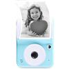 Dpofirs Fotocamera Istantanea, Fotocamera Digitale Istantanea HD da 48 MP 1080P con Schermo da 2,4 Pollici, Fotocamere da Viaggio Portatili con Stampa Termica e Carta per Selfie (BLUE)