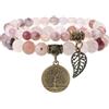 Farfume Bracciali Chakra per le donne - Cristalli Bracciale Donne Pietre Naturali Yoga Reiki- Un set di bracciali doppi (Giada Viola(Legame) Medio)