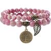 Farfume Braccialetti Chakra da donna - Bracciale con cristalli di pietre curative per donna Bracciale con pietre preziose naturali - Un set di braccialetti con doppia perla