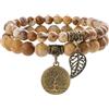 Farfume Bracciali Chakra per le donne - Cristalli Bracciale Donne Pietre Naturali Yoga Reiki- Un set di bracciali doppi (Giada Pittorica(Creatività) Medio)