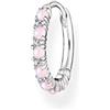 Thomas Sabo Orecchini a cerchio da donna in argento Sterling 925 da 15 mm con pietre rosa CR664-166-7