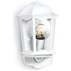 Steinel Lampada per Esterni con Sensore L 190 S, lampada da parete con rilevatore di movimento a 180°, E27, Bianco
