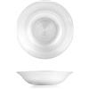 H&H Circle - Set 6 Piatti Fondo in Vetro Trasparente, Ø 22 cm, Eleganti e Raffinati, Lavabili in Lavastoviglie