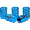 kwmobile 5X Coprivalvole Auto in Metallo - Cappucci universali - Coperture per valvole Macchina Moto Bici - Blu Chiaro