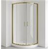 Box Doccia Int. Box Doccia 80x80 Semicircolare Profili Oro Scorrevole H190 Trasparente