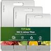 Defresit Lot de 3 planches à découper en titane - tagliere in titanio per cucina,tagliere acciaio inox,titanium cutting board - Pour viande, pain, légumes et fruits - 29 x 20 cm, 34 x 23 cm et 39 x 28 cm