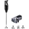 bamix Set frullatore a immersione G350 GASTRO PRO-3 incl. lama multiuso, frusta e disco fisso, supporto, 300 watt, 2 velocità, acciaio inox, Made in Switzerland, nero