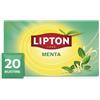 Lipton | Tisana Menta | 20 Filtri | con Menta Verde e Menta Piperita | Gusto Rinfrescante| Senza Caffeina | Bustine Confezionate Singolarmente