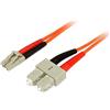 StarTech.com 50FIBLCSC2 Cavo Patch Duplex in Fibra Multimodale 50/125, LC/SC, LSZH, 2 m, Arancio