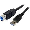 StarTech Cavo USB 5Gbps da 3m, USB-A a USB-B, M/M, Nero (USB3SAB3MBK)