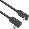 ACT Cavo angolare USB C, 0,5 m, PD 60 W, connettore angolare USB C 90 gradi, sinistra/destra verso l'alto/verso il basso, velocità dati 10 Gbps, cavo video USB tipo C, cavo dati, cavo di ricarica