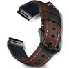 RoYiio Cinturino per Garmin Quatix 8 47mm/Quatix 7 Pro/Tactix 8 47mm/Fenix 8 47 mm/Fēnix 7Pro/Approach S62 S60 Cinturino Pelle Cerata Olio per Descent G2/Fenix E/Epix 2 (Marrone Scuro, QuickFit 22mm)