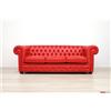 VAMA Divani Divano Chesterfield 3 posti rosso
