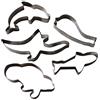 ZENKER Set 5 formine tagliabiscotti con anello a forma di delfino, balena, gabbiano, squalo e foca (colore: argento), quantità: 1 pezzo