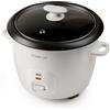 DOMO DO9176RK - Cuocere riso serie Puur, per cucinare e mantenere al caldo, manici Cool touch, rivestimento antiaderente in teflon, con misurino, mestolo e cestello per vapore, 1,3 l, bianco