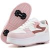 ANEFUN Scarpe da skate con rotelle per bambini, ragazzi e ragazze, scarpe da ginnastica con ruote staccabili, scarpe sportive, Rosa, 36 EU