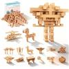 GLCforever Blocchi di Costruzione, 15&20+ Forme, Puzzle 3D in Legno, Rompicapo per Adulti e Bambini. Montessori - Gioco di Costruzione per Bambini 5+ e Adulti (15 in 1)