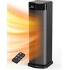 QEXREED Stufetta Elettrica Basso Consumo, 2000W, PTC, 4 Modalità, Modalità ECO, Termostato, 90° Oscillazione, Timer 24H, Telecomando, Protezione da Ribaltamento e Surriscaldamento per Uso Interno
