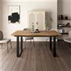 Parama Tavolo allungabile 160-240x90cm top in MDF rovere scuro e gambe in acciaio nero a U | Lars