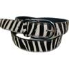 Pelle Pelle Cintura Cavallino Donna Uomo 3,5 Zebra Zebrata Pelliccia Cuoio Pelle