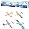 PLAYSTEM Balsa - Set di 4 feltrini e aerei alimentati con elastico, giocattolo per attività all'aria aperta per bambini, aerei di apprendimento STEM, facile da montare, non necessita di colla