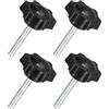 QUARKZMAN 4pz M6 x 40mm Pomelli a Stella, Manopola Serraggio a Forma Esagonale Plastica Vite Manopola Ricambio Serraggio Manuale per Sostituzione Manopola Base Ombrellone