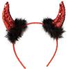 W WIDMANN MILANO Party Fashion - Corna da diavolo con paillettes, cerchietto, accessorio per costumi da diavolo, Halloween