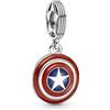 PANDORA Pendente con scudo di Captain America della Marvel in argento Sterling con smalto blu e rosso