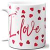 STAMPATEK tazza colazione per San Valentino, Scritta I Love You, Cuoricini, Tazza per sanvalentino per lui Lei, Iee Regali di Coppia Per Lei Lui Sorpresa Anniversario