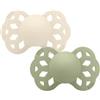 Bibs - Ciuccio Infinity Anatomico Silicone Avorio/Salvia 0-6 m Taglia 1 Confezione 2 Pezzi