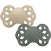 Bibs - Ciuccio Infinity Anatomico Silicone Vaniglia/Grigio 0-6 m Taglia 1 Confezione 2 Pezzi