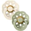Bibs - Ciuccio Boheme Rotondo Lattice Avorio/Salvia 0-6 m Taglia 1 Confezione 2 Pezzi