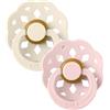 Bibs - Ciuccio Boheme Rotondo Lattice Avorio/Rosa 0-6 m Taglia 1 Confezione 2 Pezzi