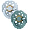 Bibs - Ciuccio Boheme Rotondo Lattice Baby Blu/Mare dell'Isola 6+ m Taglia 2 Confezione 2 Pezzi