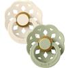 Bibs - Ciuccio Boheme Rotondo Lattice Avorio/Salvia 6+ m Taglia 2 Confezione 2 Pezzi