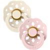 Bibs - Ciuccio Boheme Rotondo Lattice Avorio/Rosa 6+ m Taglia 2 Confezione 2 Pezzi
