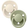 Bibs - Ciuccio De Lux Rotondo Silicone Avorio/Salvia 0-36 m Taglia Unica Confezione 2 Pezzi