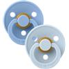 Bibs - Ciuccio Colour Rotondo Lattice Celeste/Nuvola 0-6 m Taglia 1 Confezione 2 Pezzi