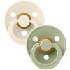 Bibs - Ciuccio Colour Rotondo Lattice Avorio/Salvia 0-6 m Taglia 1 Confezione 2 Pezzi