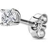 Orovi Orecchini Donna/Orecchino Uomo Argento 925, Mono Orecchino a Lobo con Moissanite Ct 0,50, Piercing Orecchio Anallergico in Scatola Portagioie