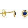 PRINS JEWELS Orecchini solitari in oro giallo 585 14 carati con pietra portafortuna/gemma, Oro, Smeraldo artificiale