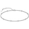 CHIC & ARTSY Cavigliere in argento sterling 925 con catena per piede Cavigliere per donna Semplice estate Spiaggia Cavigliere Gioielli