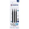 OSAMA Refill per penne gel cancellabili - punta 0,7 mm - nero - Osama - conf. 3 pezzi (unità vendita 1 pz.)