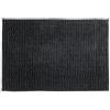 MSV - Tappetino da bagno in microfibra di ciniglia - Pelo lungo, antiscivolo - Comodo anello per appenderlo - Comfort e igiene ottimizzati - Grigio scuro - Tappetino singolo - 50x80 cm