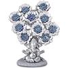 YU FENG Albero portafortuna con fiori malocchio con elefante indù Ganesha argentato, statua decorativa per casa e ufficio, Feng Shui, regalo di benedizione