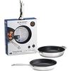 Le Creuset 3-Ply Stainless Steel 24cm and 28cm Non-Stick Frying Pans Twin Set, 53801000000000